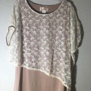 Lace attached to light weight blouse